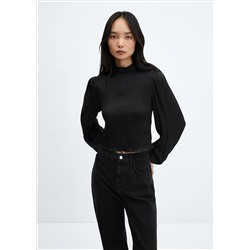 Blusa satinada fruncida