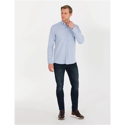 Açık Mavi Slim Fit Uzun Kollu Gömlek