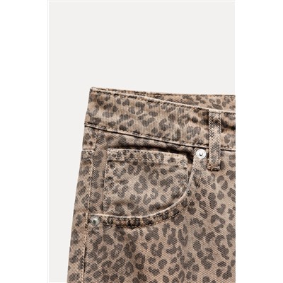 TRF RELAXED FIT HIGH-WAIST ANIMAL PRINT JEANS