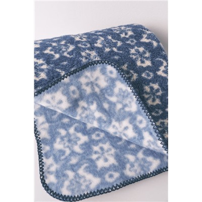 Manta polar sherpa print floral azul