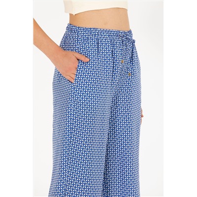 Kadın Saks Loose Relax Fit Pantolon