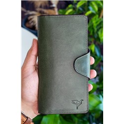 Vianel New York, Axel Crazy Deri Yeşil Unisex Portföy Cüzdan