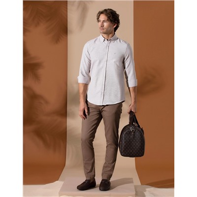Kahverengi Slim Fit Kanvas Pantolon