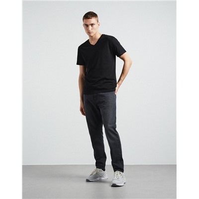 Cropped Fit Jeans, Men, Black