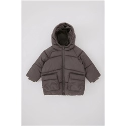 Defacto Erkek Bebek Kapüşonlu Polar Astarlı Şişme Mont A2212A523WN