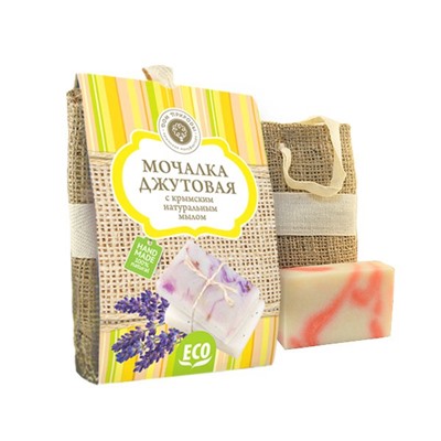Мочалка джутовая с крымским мылом Роза