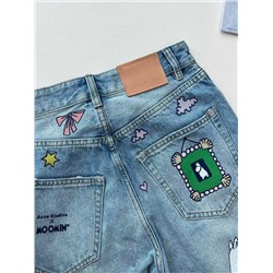 Женские джинсы Acne Studio*s x Moomi*n 🕺  Реплика 1:1