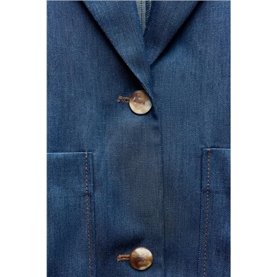 OVERSIZE DENIM-EFFECT BLAZER