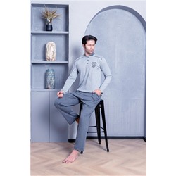 AHENGİM Man Erkek Pijama Takımı Interlok Omuz Ara Biyeli Pamuklu Mevsimlik M70042266 1-2-10001209