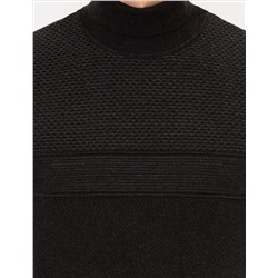 Antrasit Slim Fit Balıkçı Yaka Triko Kazak
