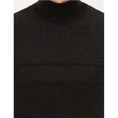Antrasit Slim Fit Balıkçı Yaka Triko Kazak