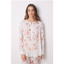 Pijama camisero largo viscosa flores