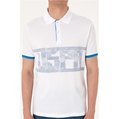 Erkek Regular Fit Polo Yaka Beyaz Tişört