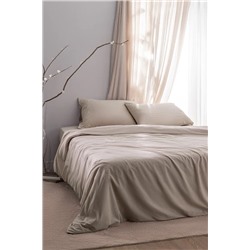Loris King Size %100 Pamuk Nakışlı Nevresim Takımı - Bej