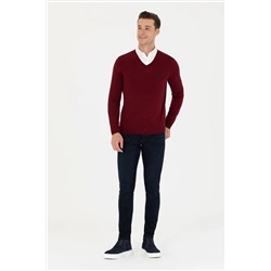 Erkek Bordo Basic Kazak