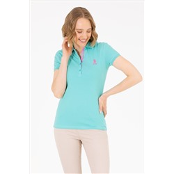 Kadın Mint Basic Polo Yaka Tişört