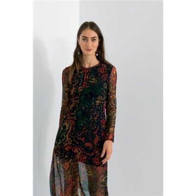 Vestido slim midi mariposas