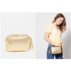 Bolso de mano de piel Gaby Dorado