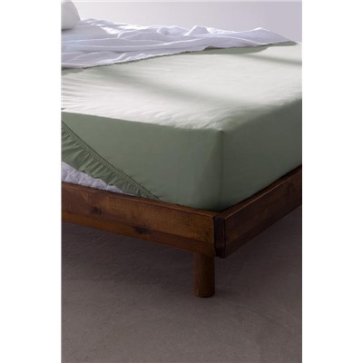 Manon King Size Plus %100 Pamuk Ranforce Lastikli Çarşaf - Yeşil