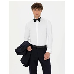 Beyaz Slim Fit Smokin Gömlek
