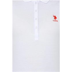 Kadın Beyaz Basic Polo Yaka Tişört