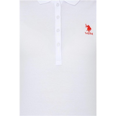 Kadın Beyaz Basic Polo Yaka Tişört