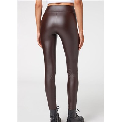 Leggings mit Leder-Effekt