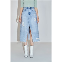 Falda midi vaquera Azul