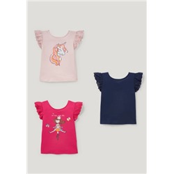 Multipack 3er - Kurzarmshirt mit Knotendetail