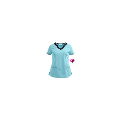 UA Butter-Soft STRETCH Scrubs Color Block Scallop Neck Top