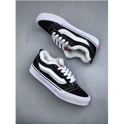 Утепленные кроссовки Van*s Vans official Knu Skool классические черно-белые плюс бархат