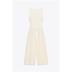 LINEN BLEND WAISTCOAT JUMPSUIT
