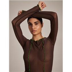 Langärmlige Bluse im Slim-Fit