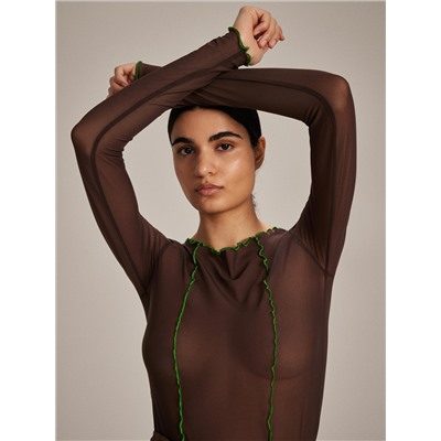 Langärmlige Bluse im Slim-Fit