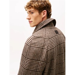 Check Wool-Blend Coat