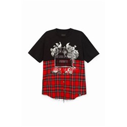 Camiseta oversize tartán