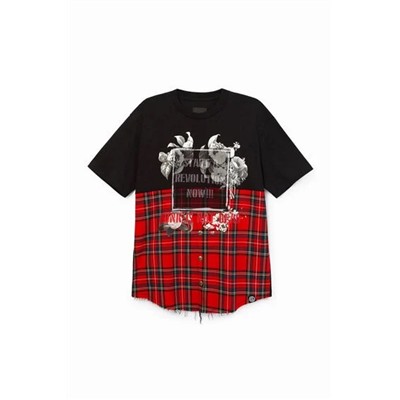 Camiseta oversize tartán