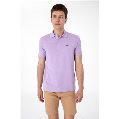 Erkek Regular Fit Polo Yaka Lila Basic Tişört