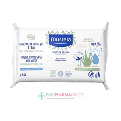 Mustela Lingettes de Coton BIO à l'Eau x60