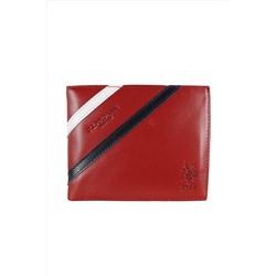 U.S. Polo Assn. Hakiki Deri Bordo Erkek Cüzdan PLCZ8401