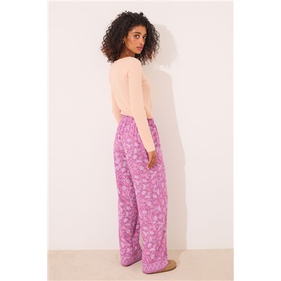 Pantalón largo viscosa estampado boho floral