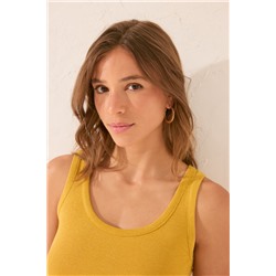 Camiseta tirantes canalé lurex dorado