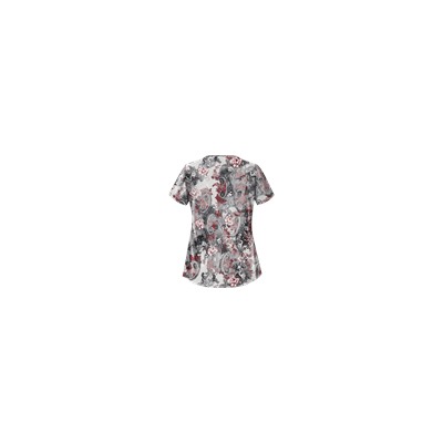 UA Vintage Paisley Poppy Asymmetrical Scrub Top