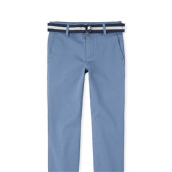Boys Belted Stretch Chino Pants