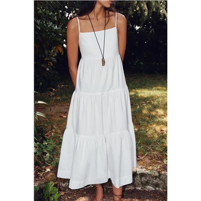 POPLIN PANEL MIDI DRESS