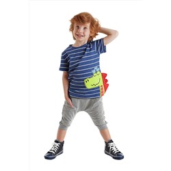 Denokids Denizci Dino Erkek Çocuk Tshirt&Kapri Takım CFF-21Y1-087