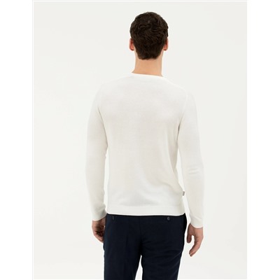 Ekru Slim Fit Kazak