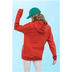 Kiremit Kapüşonlu Basic Sweatshirt