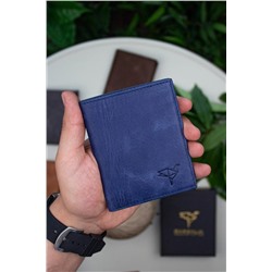 Garbalia, Unisex Lacivert Hakiki Deri Kartlık Cüzdan