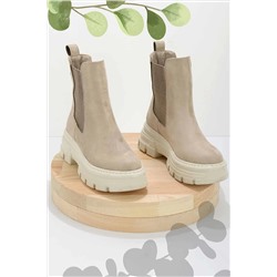 Bambi Bej Süet Kadın Bot & Bootie K02924010102